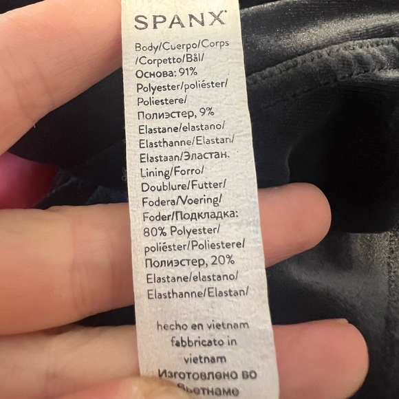 SPANX High Waisted Velvet Leggings Navy Blue - Picture 6 of 7